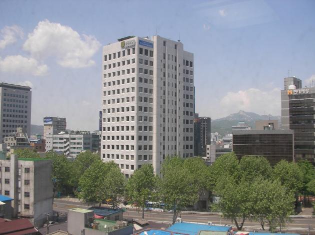 ヨンビンホテル（迎賓ホテル）の部屋から見える景色